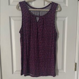 Croft & Barrow Pink and Black Patterned Tank Top